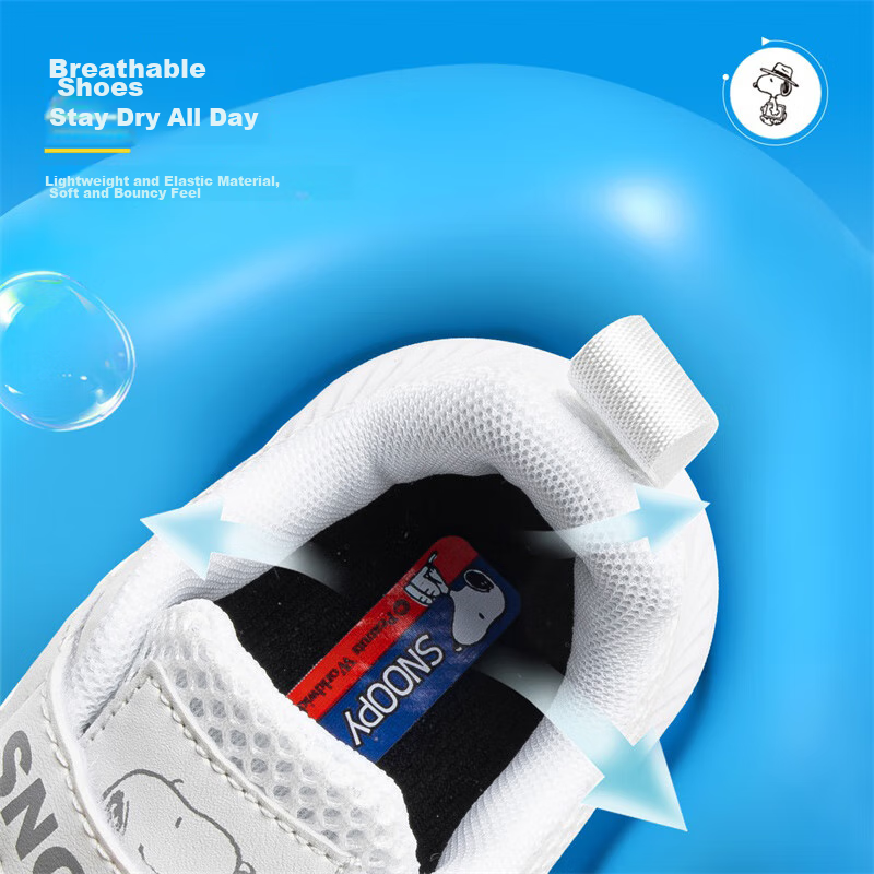 SNOOPY Children's Sneakers, Boys And Girls Sports Shoes, White Shoes for Summer,...