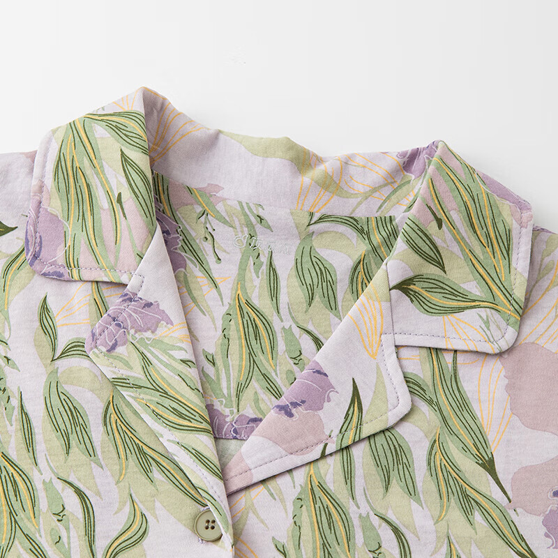 Dingguagua Top-Notch Pajamas for Women, Spring And Autumn, Pure Cotton, Button-U...