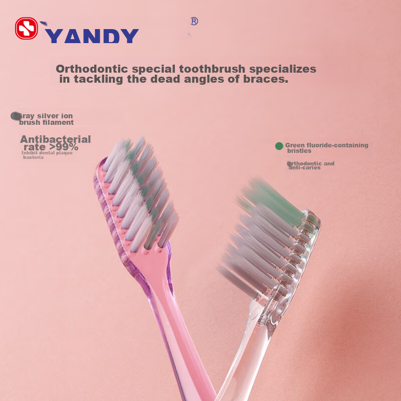 YANDY Orthodontic Toothbrush, Concave U-Shaped, 3-Pack, for Adults And Children...