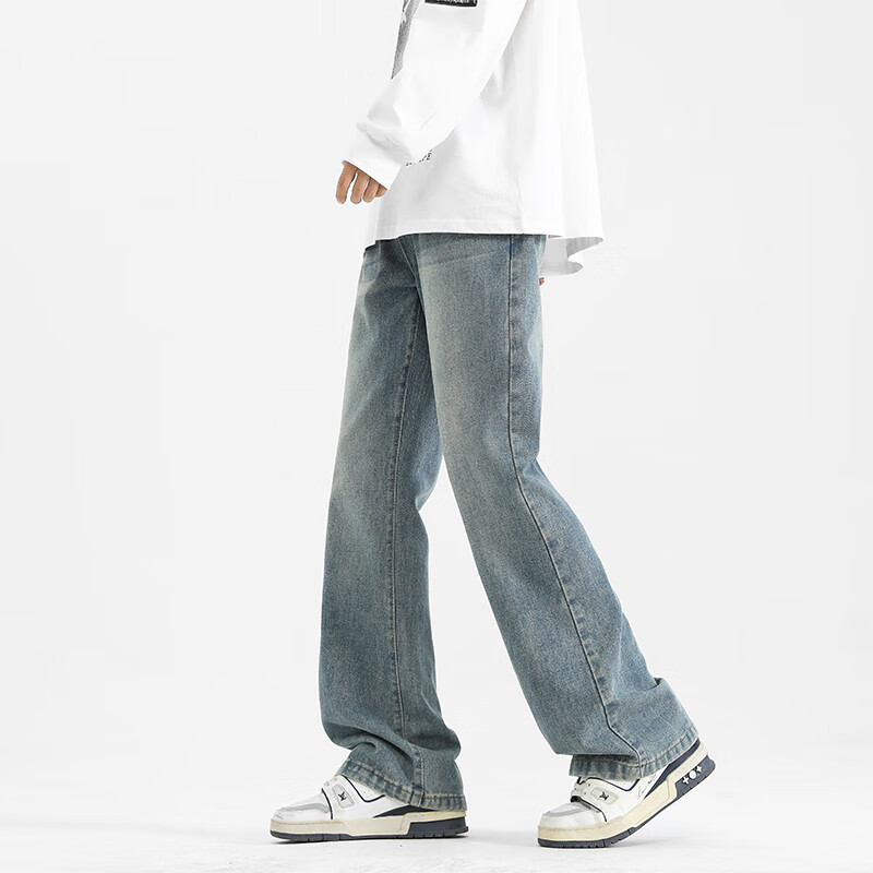 SWAMP AREASWAMP AREA Vintage American-Style Slightly Flared Jeans for Men, Sprin...