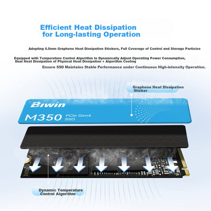 BIWIN 2TB SSD M.2 Interface (NVMe Protocol) M350 PCIe4.0 Read Speed 5200MB/s AI...