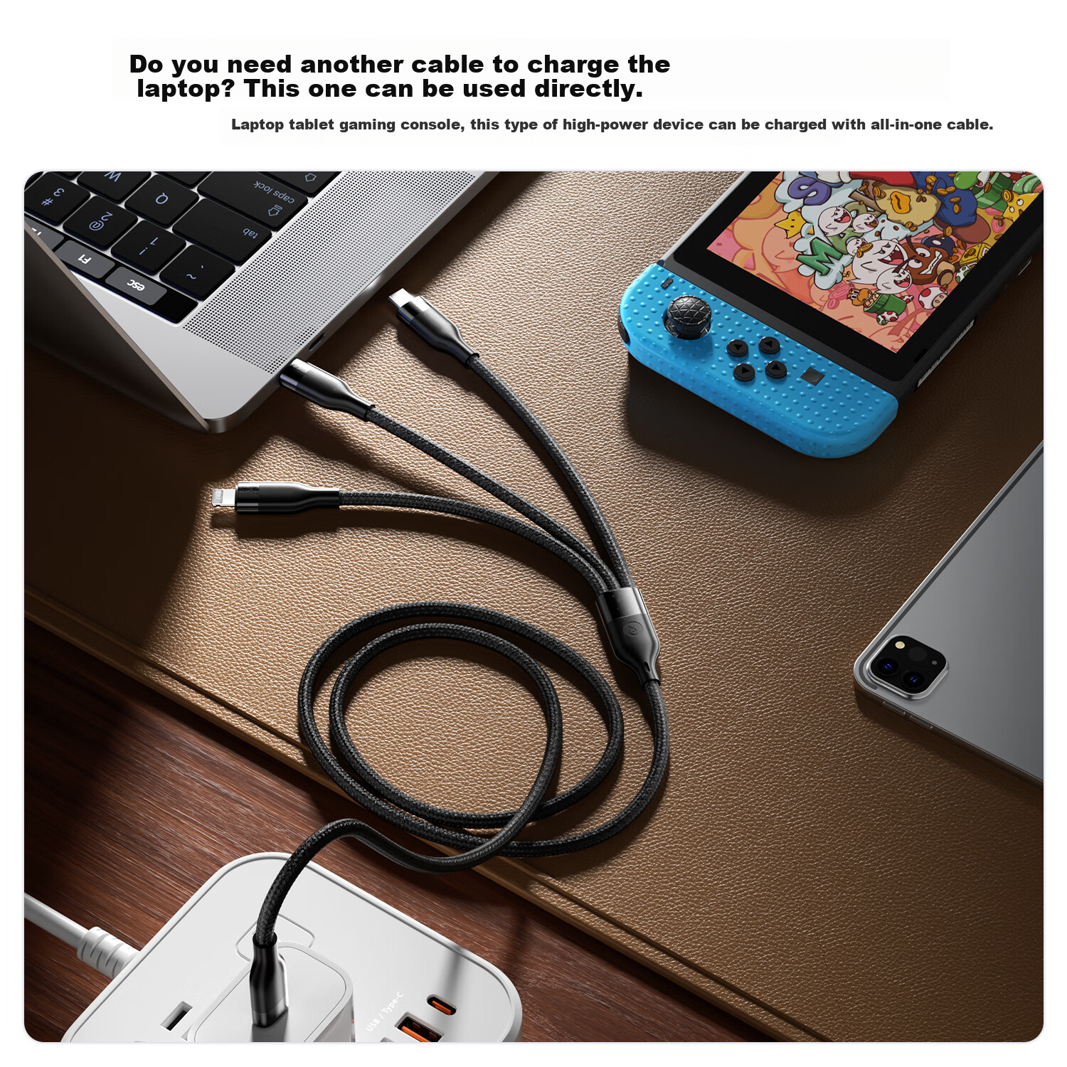 CangHua Type-C 3-in-1 Charging Cable PD100W/30W Fast Charge One Drag Three Head...