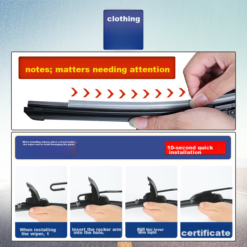 Yitu Toyota CHR Dedicated Frameless Wiper Blades, C-HR Wipers, CHR Wipers, Origi...