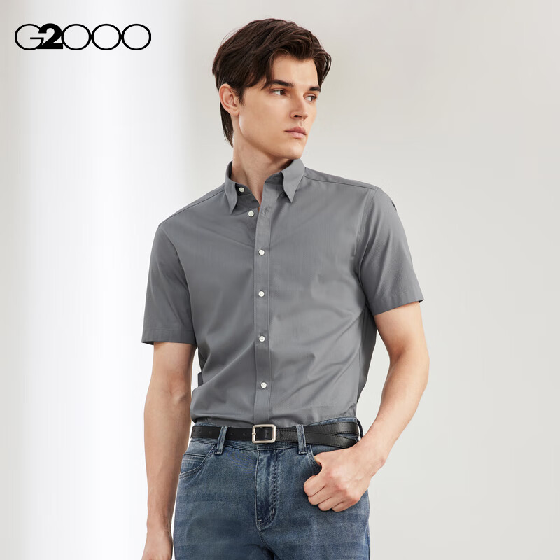 G2000 Mall Matching Cotton Blend Comfortable Skin-Friendly Textured Short-Sleeve...