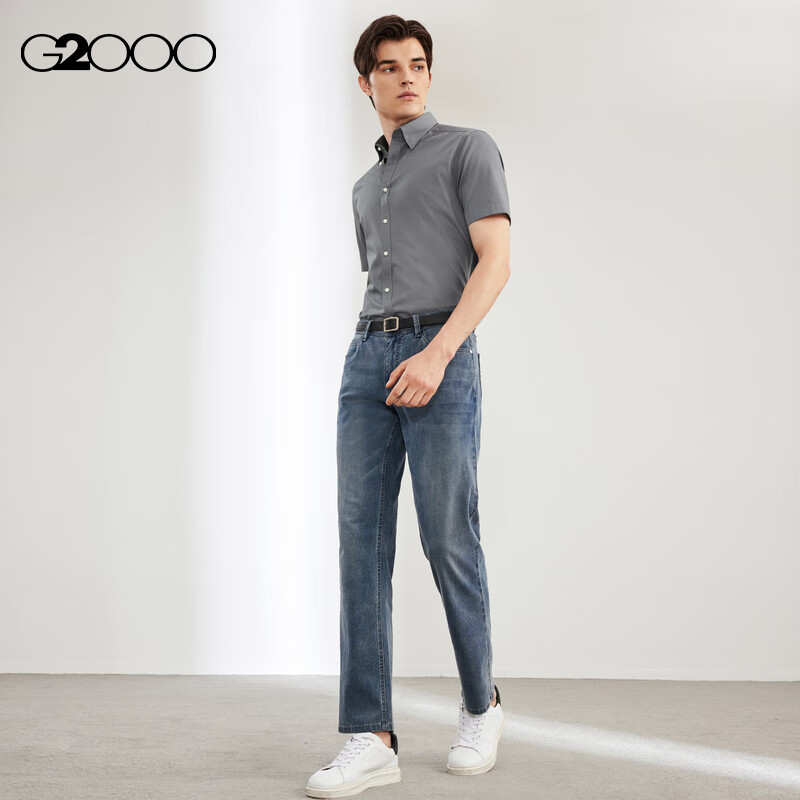 G2000 Mall Matching Cotton Blend Comfortable Skin-Friendly Textured Short-Sleeve...