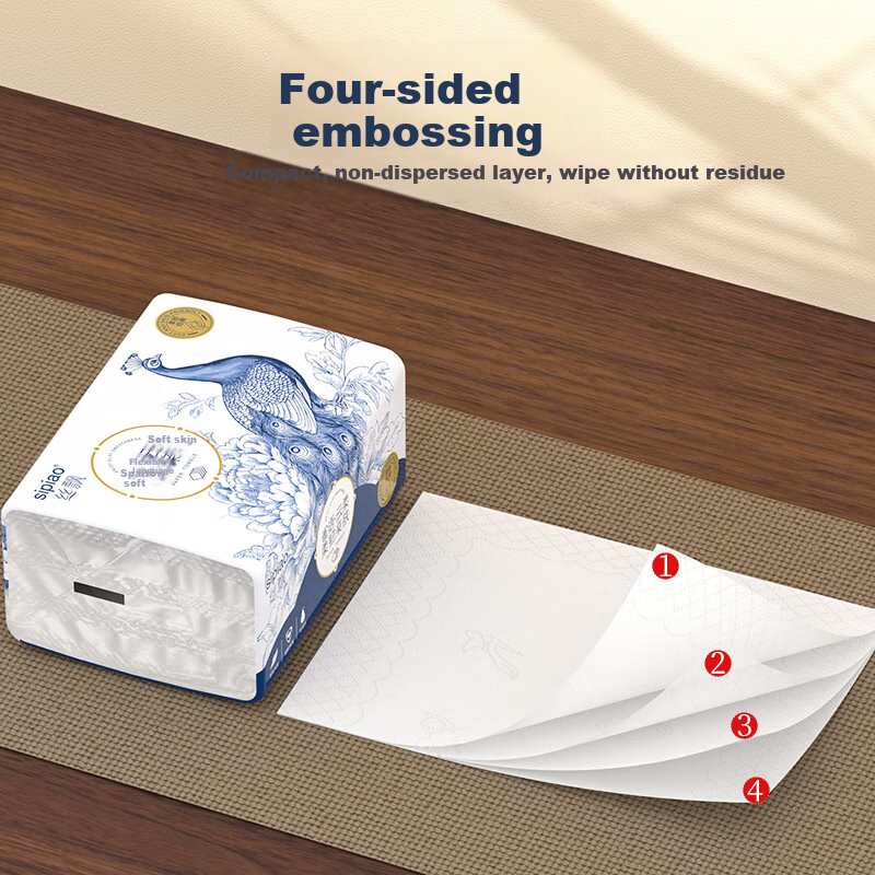 SIPIAO (SIPIAO) Sparrow Language Series 4-Ply Soft 400 Sheets*24 Packs Facial Ti...
