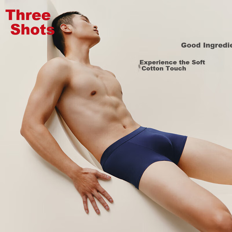 THREEGUN Men's Underwear Xinjiang Cotton Antibacterial Elastic Breathable Father...