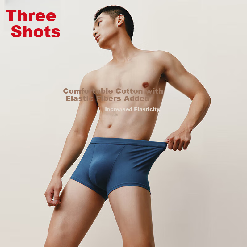 THREEGUN Men's Underwear Xinjiang Cotton Antibacterial Elastic Breathable Father...
