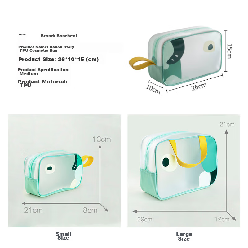Banzheni TPU Semi-Transparent Travel Toiletry Bag, Unisex Toiletry Bag, Makeup B...