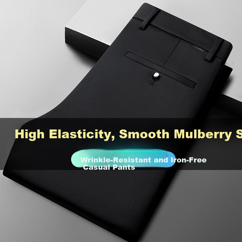 FIRS Men's Casual Pants with Mulberry Silk, Lightweight for All Seasons, Busines...