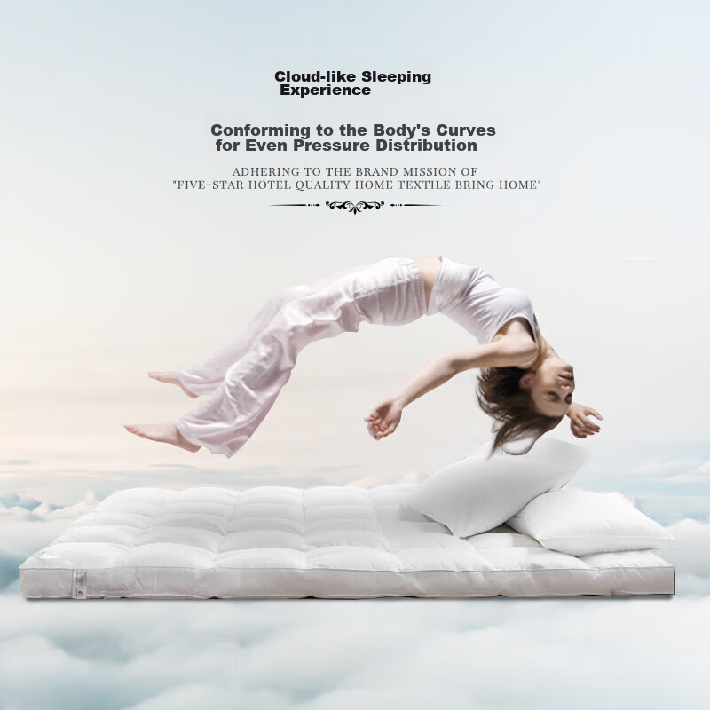 Kang'erxin Five-Star Hotel Mattress Pad, Non-Slip Foldable Embossed Fabric Prote...