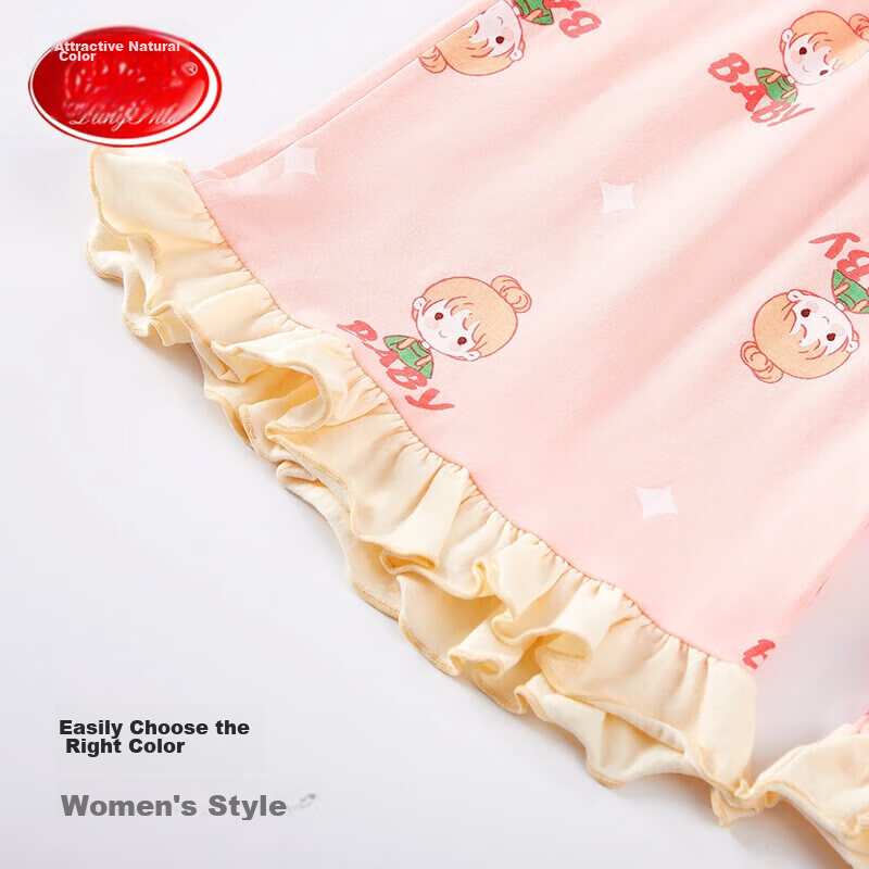 LangSha Children's Pajamas, Girls' Summer Thin Pure Cotton Sleepwear, for Older...