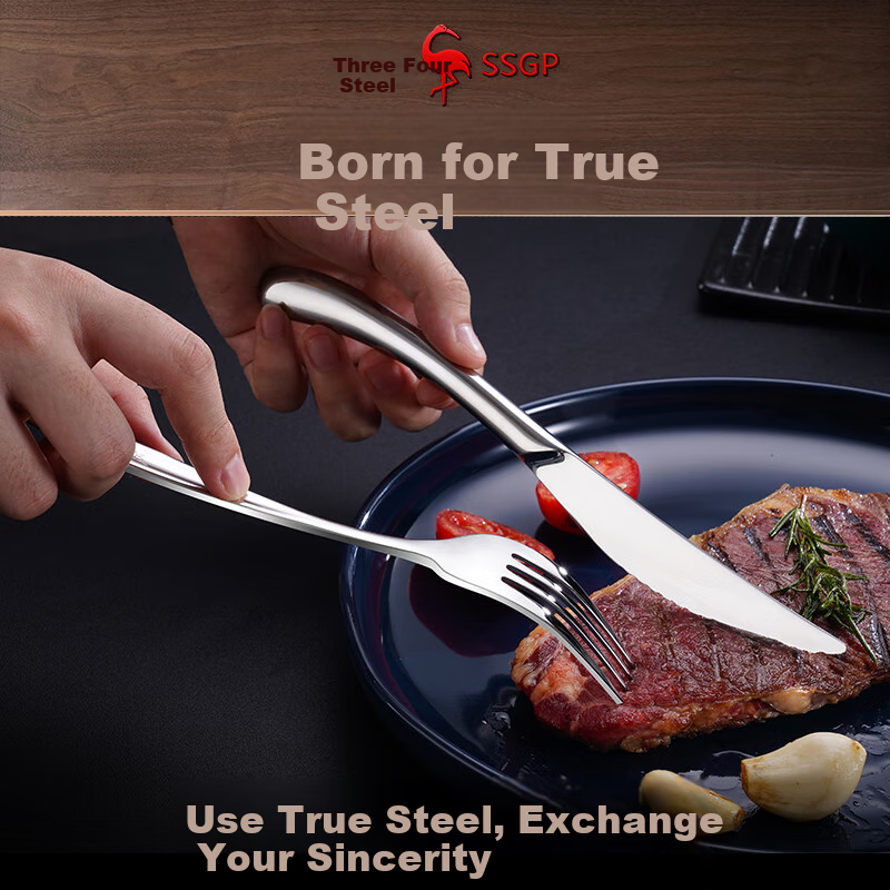 SanSiGang 316 Stainless Steel Steak Knife and Fork Western Cutlery Set Western S...
