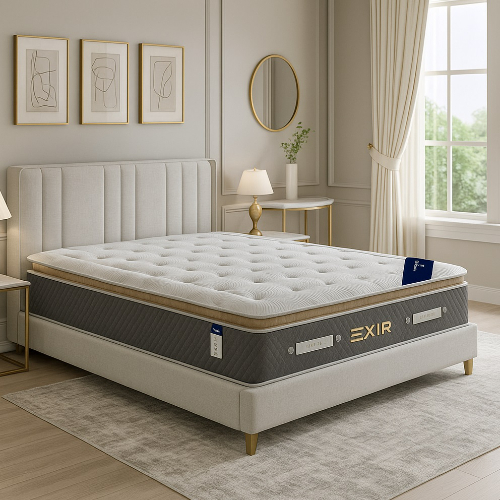 GREEN REST Exir Mattress – Padded Top Pocket Spring Mattress with Memory Foam &...