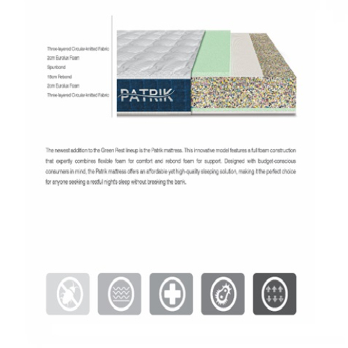 GREEN REST Patrik Mattress – Full Foam Construction with Comfort & Support Layer...