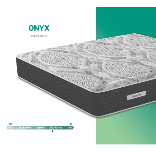 GREEN REST Onyx Mattress – Firm Pocket Spring Mattress with High-Density Foam &...