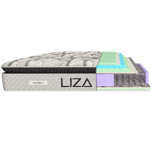 Green Rest Liza Mattress – Padded Top Micro-Bonnell Spring Mattress with Memory...