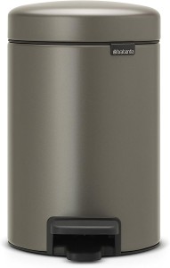 Brabantia Newicon Pedal bin, 3 litre, plastic bucket - Platinum