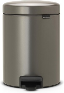 Brabantia Newicon Pedal bin, 5 litre, plastic bucket - Platinum