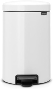 Brabantia Newicon Pedal bin, 12 litre, plastic bucket - White