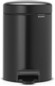 Brabantia Newicon Pedal bin, 3 litre, plastic bucket - Matt Black