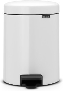 Brabantia Newicon Pedal bin, 5 litre, plastic bucket - White