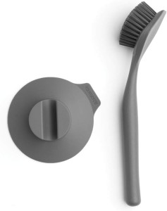 Brabantia Dish brush with suction cup holder - Dark Grey