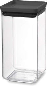 Brabantia Tasty Stackable square canister - 1.6 litre - Dark Grey