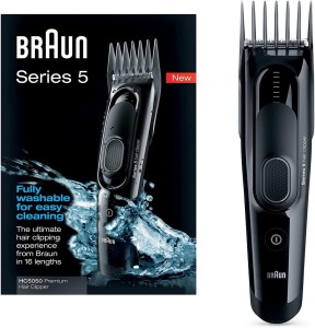 Braun Hair Clipper, Fully Washable, Two Dedicated Combs, 16 Precise Length