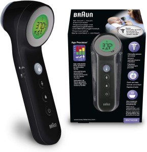Braun Healthcare Braun BNT400B 3 in 1 No Touch + Touch Thermometer, Black