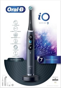 Oral B iO9 Black Rechargeable Tooth Brush. iO technology, AI with 3D Teeth Track
