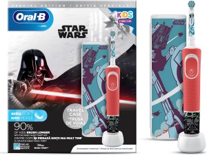 Oral B Vitality Star Wars Rechargeable Toothbrush for 3+ Years Kids with TRAVEL 