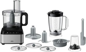 Braun Food Processor 800W with 2.1L Food prep bowl, Dough tool, Juice extractor