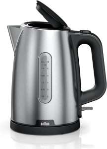 Braun Stainless Steel water kettle, 2200 Watts, 1.7L capacity, 4-way protection