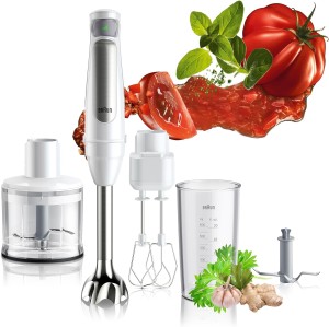 Braun Hand Blender 1000 Watts, 500 ml chopper, Double beater, Active Blade