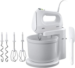 Braun Hand Mixer 2 in 1 Hand & Stand MultiMix, 450 Watts, 4. 3L Bowl, 4 speed