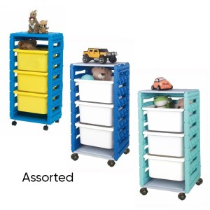 Ching Ching 3 Drawers Cabinet with Castors, Blue