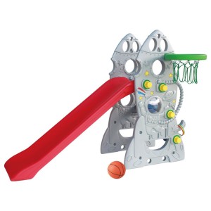 Ching Ching Rocket Slide with Basketball Ring (up to 40kgs) - Grey