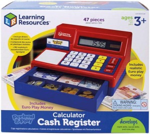 Learning Resources Pretend & Play® Calculator Cash Register with Euro Money
