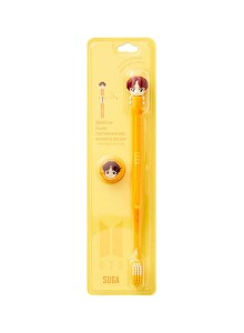 K-Pop Idols Goods Suga Character Figure Toothbrush with Convenient Magnetic Hold