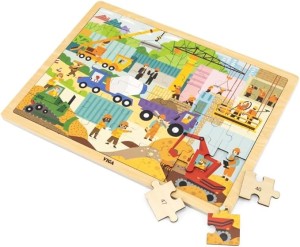 Viga Construction Area Wooden Puzzle 48-Piece