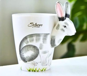 SOLARAE Ceramic 3D Coffee Mug, Hand-Painted Mug Cute Animal Tea Mugs, Coffee Cup