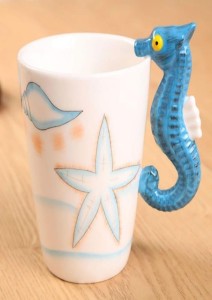 SOLARAE Ceramic 3D Coffee Mug, Hand-Painted Mug Cute Animal Tea Mugs, Coffee Cup