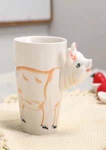 SOLARAE Ceramic 3D Coffee Mug, Hand-Painted Mug Cute Animal Tea Mugs, Coffee Cup