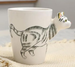 SOLARAE Ceramic 3D Coffee Mug, Hand-Painted Mug Cute Animal Tea Mugs, Coffee Cup