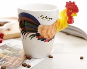 SOLARAE Ceramic 3D Coffee Mug, Hand-Painted Mug Cute Animal Tea Mugs, Coffee Cup
