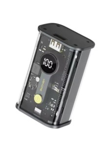 Transparent Power Bank P108 - 10000mAh, Ultra-Fast Charging 22.5W/PD20W, Digital