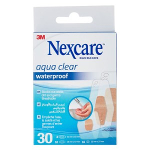 Nexcare Aqua Clear W/Proof Bandages Asstd Pack 30S