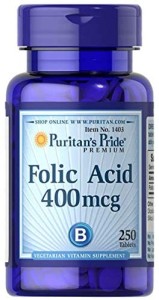 Puritans Pride Folic Acid400 Mcg Tab 250S