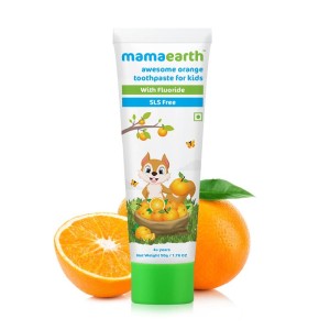 Mamaearth Sulfate Free Awesome Orange T/Paste For Kids With Fluoride 50Gms